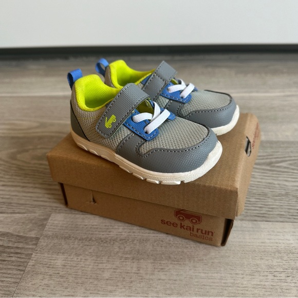 See Kai Run Other - See Kai Run Gray Sneakers with Blue and Neon Accents Toddler 6